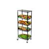 Omega 14" Deep x 24" Wide x 69" High 5 Tier Black Mobile Basket Unit 800lb Total Capacity view 2