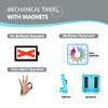 Visual Timer 7.5 inch; 60 Minute 1 Hour Countdown Timer for Kids Classroom Home Office Meeting, Mechanical Countdown Clock for Exam Time Management Magnetic, Sky Blue with Colorful Disc White Knob view 2