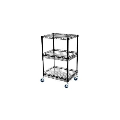 Omega 18" Deep x 24" Wide x 92" High 3 Tier Black Mobile Basket Unit