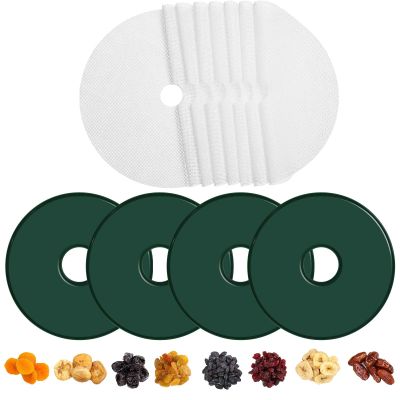 Domensi 12 Pcs Round Dehydrator Sheets Non Stick Silicone Dehydrator Mats with Edges Reusable Roll Tray Liner for Fruit Meat Beef Kitchen, 13 12.5 Diameter