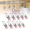 10/30/50 PCS Space-Saving Clothespin Hat Pants Storage Hanging Travel Hook, 360 Rotating Stainless Steel Metal Hanging Hook Clips, Hanger Clips Towel Clips Boot Hangers for Closet (Pink, 10 PCS) view 1