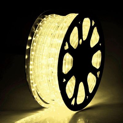 JNTKE LED Rope Lights Outdoor Waterproof, 150FT Warm White LED Strip Light, 110V 6500K LEDs Cuttable Connectable Lights for Outside, Deck, Patio, Eaves, Backyards Garden, Christmas Decorations
