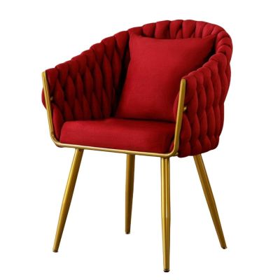 CCFAME Luxury Handmade Accent Chair with Gold Legs, Linen Chair for Living Room and Bedroom, Accent Chair, Rad