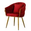 CCFAME Luxury Handmade Accent Chair with Gold Legs, Linen Chair for Living Room and Bedroom, Accent Chair, Rad view 1