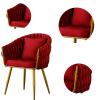 CCFAME Luxury Handmade Accent Chair with Gold Legs, Linen Chair for Living Room and Bedroom, Accent Chair, Rad view 4