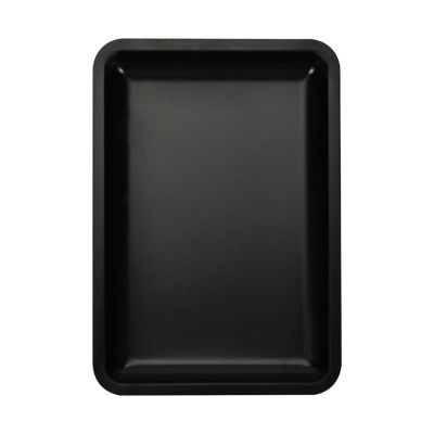 Qianly Vanity Tray Nail Art Desktop Tools Tray Stainless Steel Modern Jewelry Tray Decorative Tray for Living Room Counter, Black
