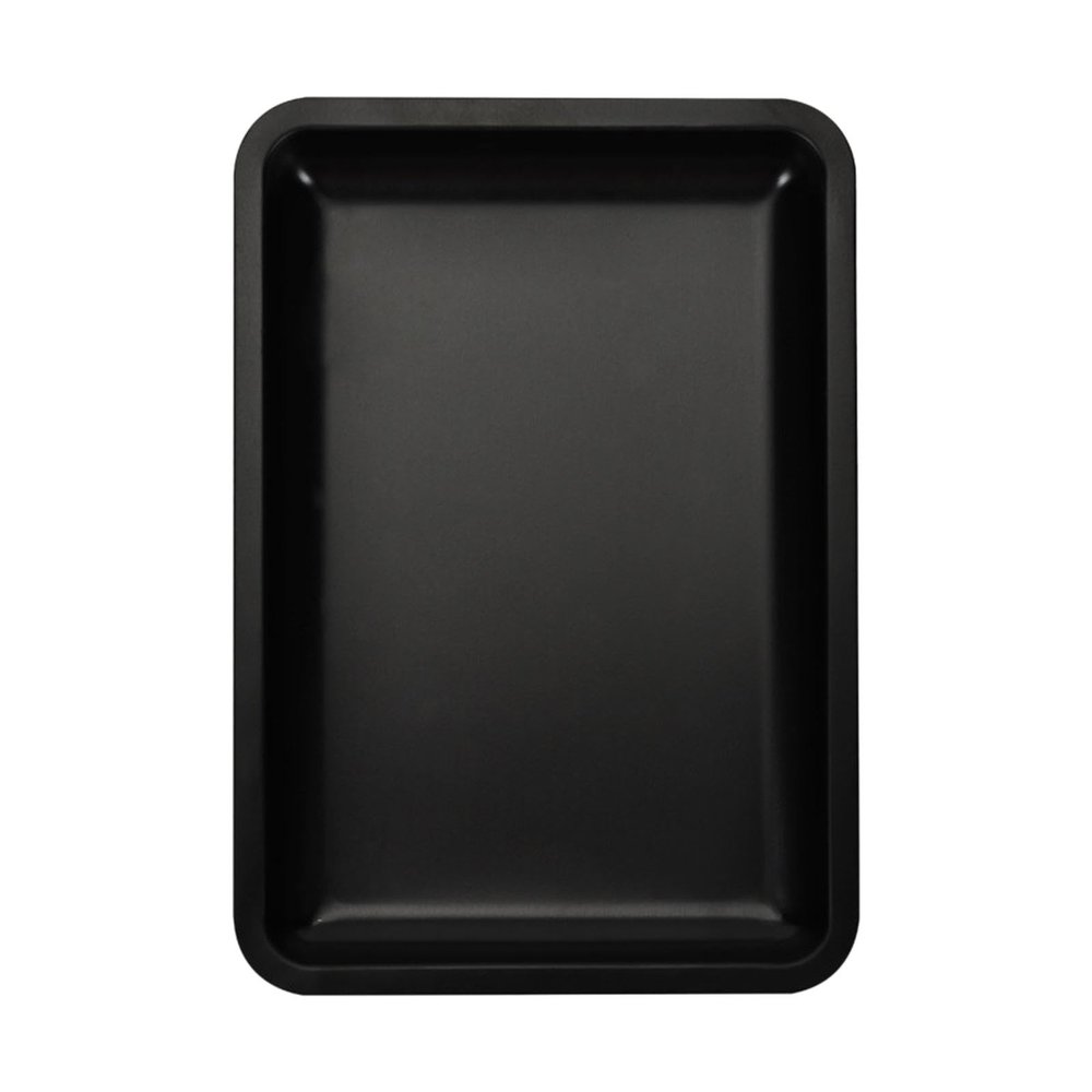 Qianly Vanity Tray Nail Art Desktop Tools Tray Stainless Steel Modern Jewelry Tray Decorative Tray for Living Room Counter, Black