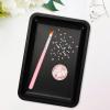 Qianly Vanity Tray Nail Art Desktop Tools Tray Stainless Steel Modern Jewelry Tray Decorative Tray for Living Room Counter, Black view 3