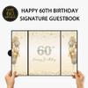 DARUNAXY Black Gold 60th Birthday Party Decorations, Happy 60th Birthday Alternative Signature Guest Book for Men Women Cheers to 60 Years Old Gifts 60 Birthday Signing Card Board Party Supplies view 2