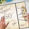 DARUNAXY Black Gold 60th Birthday Party Decorations, Happy 60th Birthday Alternative Signature Guest Book for Men Women Cheers to 60 Years Old Gifts 60 Birthday Signing Card Board Party Supplies view 4
