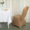 Balsa Circle 6 pcs Taupe Spandex Stretchable Banquet Chair Slipcovers Removable Seat Protector Washable Party Wedding Supplies Reception Supplies view 2