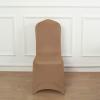 Balsa Circle 6 pcs Taupe Spandex Stretchable Banquet Chair Slipcovers Removable Seat Protector Washable Party Wedding Supplies Reception Supplies view 3
