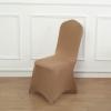 Balsa Circle 6 pcs Taupe Spandex Stretchable Banquet Chair Slipcovers Removable Seat Protector Washable Party Wedding Supplies Reception Supplies view 4