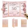 DARUNAXY Rose Gold 50th Birthday Party Decorations, Happy 50th Birthday Alternative Signature Guest Book for Women Pink Cheers to 50 Years Old Gifts 50 Birthday Signing Card Board Party Supplies view 1