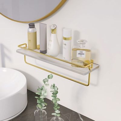 BAHELS Shower Caddy Bathroom Vanity Cosmetic Storage Rack, Wall-mounted Bathroom Organizer, Acrylic Bathroom Organizer Storage Rack Bathroom Organizer (Size : 40CM with rod)
