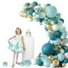 133Pcs Teal Balloons Arch Kit DIY Balloon Arch Garland Kit with Double-Stuffed Teal Balloons Gold Butterfly Blue Balloons Arch Kit for Birthday Wedding Bridal Baby Shower Communion Party Decorations view 3