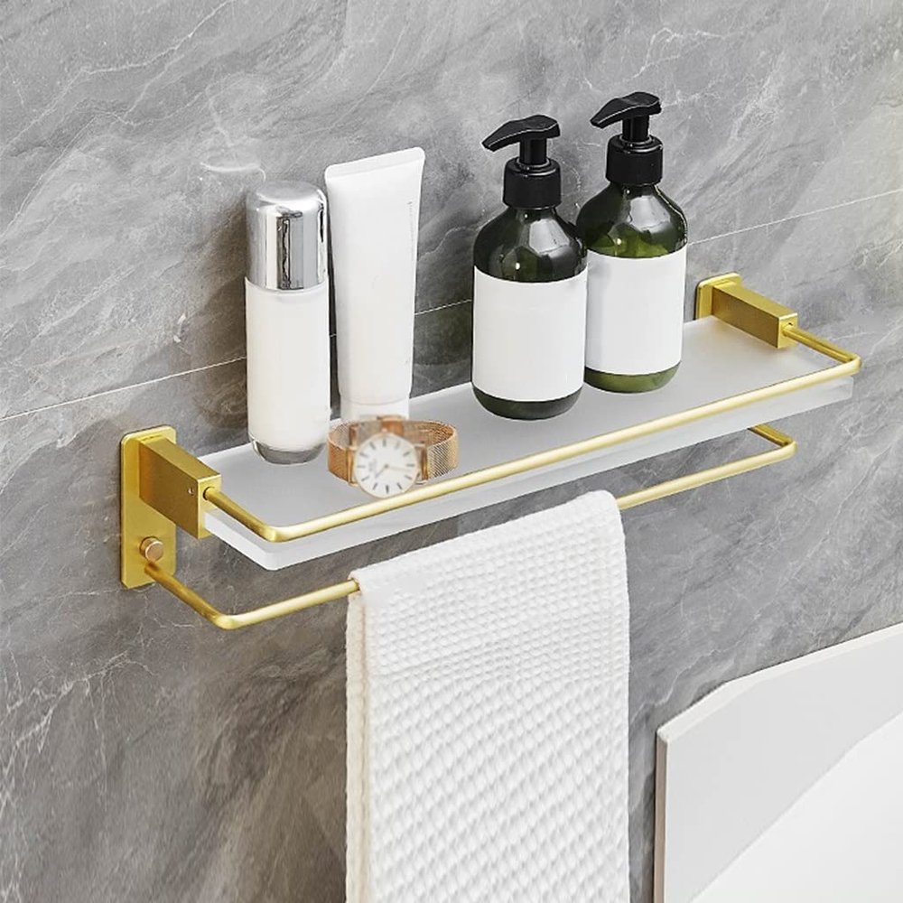 BAHELS Shower Caddy Acrylic Bathroom Shelf, Bathroom Vanity Cosmetic Storage Rack, Wall-Mounted Bathroom Organizer Bathroom Organizer (Size : Frosted 40cm)