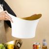 Bar Buckets Stainless-Steel Beverage Tub, Large 9L Stainless Steel Insulated Drink Tub and Ice Bucket with Double Handles, Drink Chiller for Parties, White+Gold Ice Bucket view 3