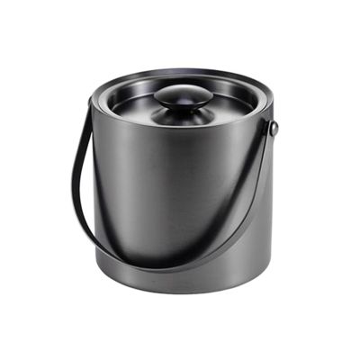 Bar Buckets Ice Bucket with Lid, Double Wall Insulated Stainless Steel Ice Bucket Wine Bucket for Cocktail Bar and Parties, Home Bar Accessories, Dark Grey, 2L Ice Cubes Ice Bucket