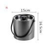 Bar Buckets Ice Bucket with Lid, Double Wall Insulated Stainless Steel Ice Bucket Wine Bucket for Cocktail Bar and Parties, Home Bar Accessories, Dark Grey, 2L Ice Cubes Ice Bucket view 2