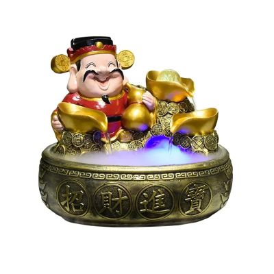 Tabletop Fountain Indoor Fountain Tabletop Relaxation Table Waterfall Home Office Decor Asian Feng Shui Fortune Tabletop Fountain with Soothing Sounds and Lights Water Fountain Decor ( Color : A )