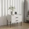 Modern Nightstand Indoor Creative Simple Double Drawer Dresser Storage Cabinet Bedroom Bedside Cabinet Living Room Side Table White Bedside Table for Bedroom view 4
