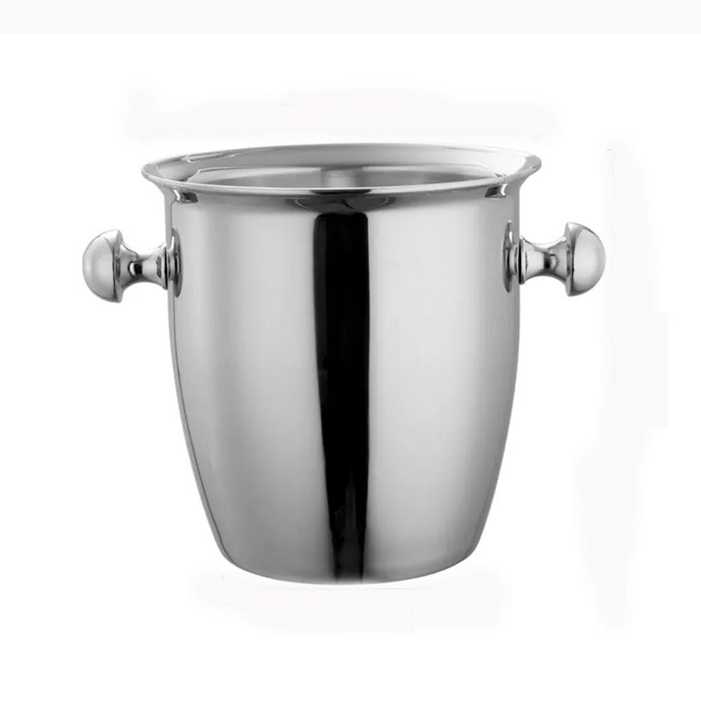 Bar Buckets 304 Stainless Steel Champagne Bucket Thickened Ice Bucket Ice Grain Ice Cube Bucket Iced Red Wine Barrel Bar with Handle Ice Bucket Ice Bucket (Size : Small)