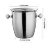 Bar Buckets 304 Stainless Steel Champagne Bucket Thickened Ice Bucket Ice Grain Ice Cube Bucket Iced Red Wine Barrel Bar with Handle Ice Bucket Ice Bucket (Size : Small) view 2