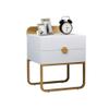 LUNIZ Modern Nightstand Home Living Room Storage Cabinet with Double Drawer Storage Cabinet Creative Metal Cabinet Bedroom Bedside Cabinet Bedside Table for Bedroom view 1