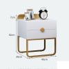 LUNIZ Modern Nightstand Home Living Room Storage Cabinet with Double Drawer Storage Cabinet Creative Metal Cabinet Bedroom Bedside Cabinet Bedside Table for Bedroom view 2