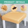 pu Leather Chair seat Cover, Seat Covers for Dining Room, Removable Washable Anti-Dust Chair Seat Slipcovers, for Wedding Party -Light Blue-2 Pieces view 4