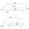 Futon Sofa Bed,Convertible Folding Futon Couch Breathable Small Couch with Armrests for Compact Living Studio in Living Room and Bedroom,Offices,Dorm Loveseat (Teddy Powder) view 2