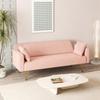 Futon Sofa Bed,Convertible Folding Futon Couch Breathable Small Couch with Armrests for Compact Living Studio in Living Room and Bedroom,Offices,Dorm Loveseat (Teddy Powder) view 4