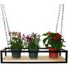 Modern Floating Shelves - Ceiling Hanging Flower Stand, Creative Plant Railing Shelf Wine Holder Kitchen Storage Rack for Bar Flower Shop Balcony | Wood + Metal Iron (Size : 80x25x15cm) view 1