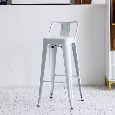 HCZION Bar Stools with Back Metal Bar Chairs 24 Inch 30 Inch Counter Stool Home Dining Chairs Heavy Duty Breakfast Bar Stools for Kitchen Island (Color : White, Size : 65cm/25.5inch)