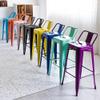 HCZION Bar Stools with Back Metal Bar Chairs 24 Inch 30 Inch Counter Stool Home Dining Chairs Heavy Duty Breakfast Bar Stools for Kitchen Island (Color : White, Size : 65cm/25.5inch) view 4
