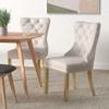 civama Dining Chairs Set of 6, Elegant Luxury Velvet Tufted Dining Chairs Golden Legs & Nailhead Trim, Back Lion Head Pull Ring & Rhomboid Pattern, Nikki Collection Armless Kitchen Chair, Beige view 2