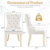 civama Dining Chairs Set of 6, Elegant Luxury Velvet Tufted Dining Chairs Golden Legs & Nailhead Trim, Back Lion Head Pull Ring & Rhomboid Pattern, Nikki Collection Armless Kitchen Chair, Beige view 4