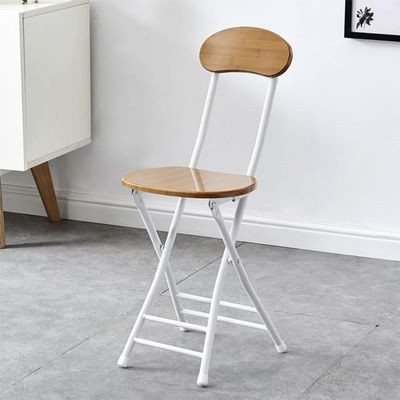 HCZION Foldable Dining Chairs Wood Folding Chair Folding Barstool with Backrest and Footrest Portable Counter Height Folding Stool Adults Kitchen Island Folding Bar Stool (Color : Brown)