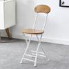 HCZION Foldable Dining Chairs Wood Folding Chair Folding Barstool with Backrest and Footrest Portable Counter Height Folding Stool Adults Kitchen Island Folding Bar Stool (Color : Brown) view 1