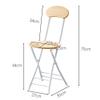 HCZION Foldable Dining Chairs Wood Folding Chair Folding Barstool with Backrest and Footrest Portable Counter Height Folding Stool Adults Kitchen Island Folding Bar Stool (Color : Brown) view 2