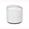 LUNIZ Modern Nightstand Home Creative Round Bedside Table with Double Drawers Living Room Sofa Side Table Bedroom Storage Side Cabinet Bedside Table for Bedroom (Color : B) view 1