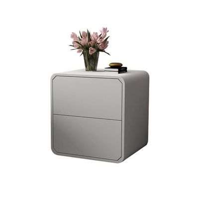 Modern Nightstand Household Square Bedside Table Modern Minimalist Storage Cabinet Living Room Bedroom Bedside Table Double Drawer Bedside Table for Bedroom (Size : 15.74in)