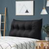 Daneey Large Headboard Pillow Full Pillow Headboard Soft Daybed Pillows Bolster Pillow for Bed & Couch Long Pillow for Bed Decorative, Removable Black Cover view 1