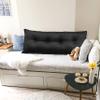 Daneey Large Headboard Pillow Full Pillow Headboard Soft Daybed Pillows Bolster Pillow for Bed & Couch Long Pillow for Bed Decorative, Removable Black Cover view 3