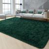 FlyDOIT 8x10 Feet Large Area Rugs for Living Room, Deep-Green Shaggy Rug Fluffy Throw Carpets, Ultra Soft Plush Modern Indoor Fuzzy Rugs for Bedroom Girls Kids Nursery Room Dorm Home Decor view 2