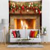 BELECO Large Christmas Fireplace Tapestry Wall Hanging Backdrop With Xmas Balls Art Wall Decor for New Year Party Bedroom Living Room Home Decor view 3