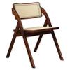 Foldable Wood Rattan Dining Chair, Armless Dining Room Kitchen Side Chair with Natural Cane Back and Wooden Leg, Lounge Chair for Living Room/Bedroom/Courtyard view 1