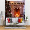 BELECO Large Christmas Fireplace Tapestry Wall Hanging Christmas Fireplace Candles Shiny Stars Xmas Trees Art Wall Decor Christmas New Year Party Decorations Backdrop Bedroom Living Room Home Decor view 3