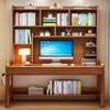 DOLUNTO Solid Wood Height-Adjustable Desk with Built-in Bookshelf, Versatile Writing Table for Students and Adults (Color : Blue+Chair B, Size : 85x60x173cm) view 3